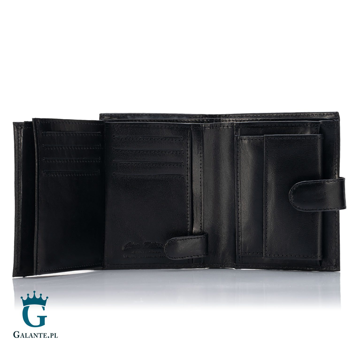 Duży portfel męski skórzany z metalowym logo PETERSON 348Z