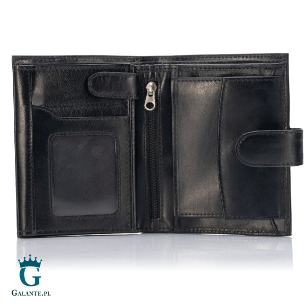 Skórzany zapinany portfel męski z logo PETERSON 317Z