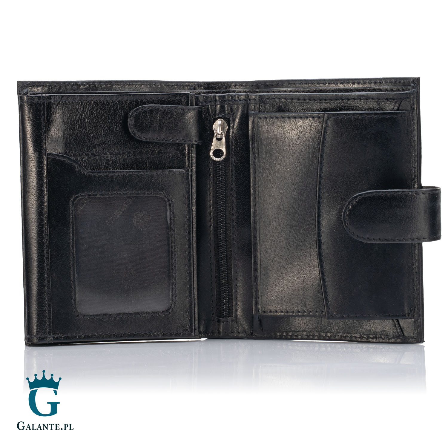 Skórzany zapinany portfel męski z logo PETERSON 317Z