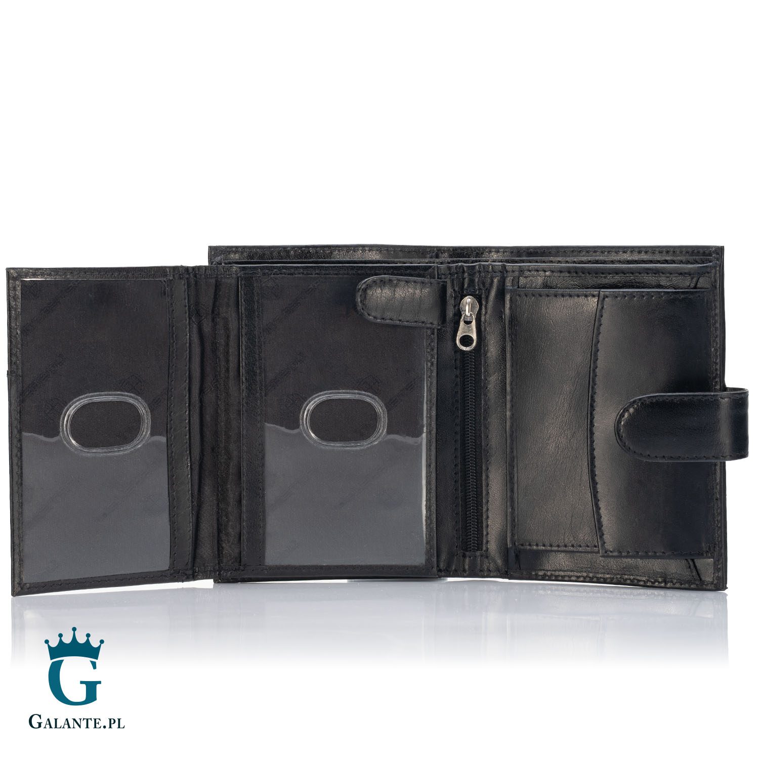 Skórzany zapinany portfel męski z logo PETERSON 317Z