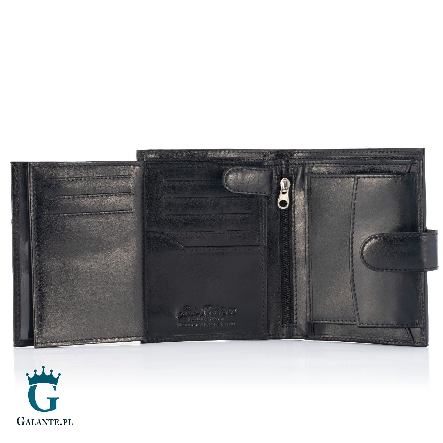 Skórzany zapinany portfel męski z logo PETERSON 317Z
