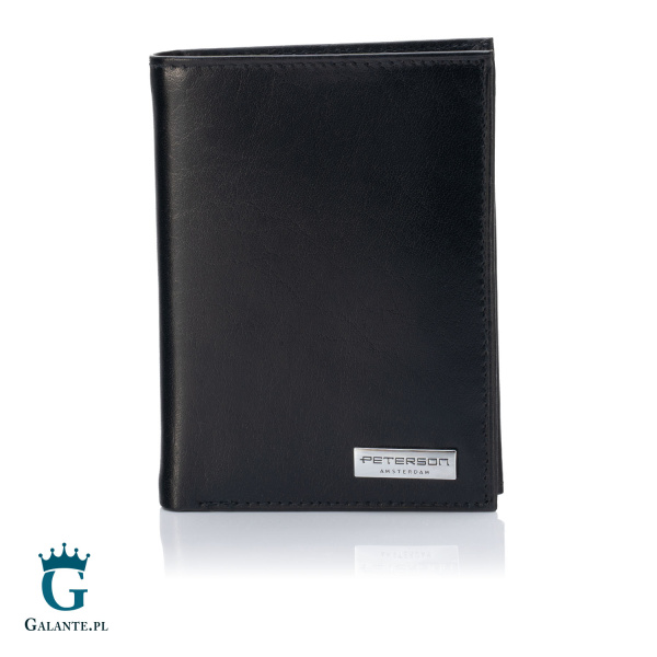 Duży portfel męski skórzany z logo PETERSON 324