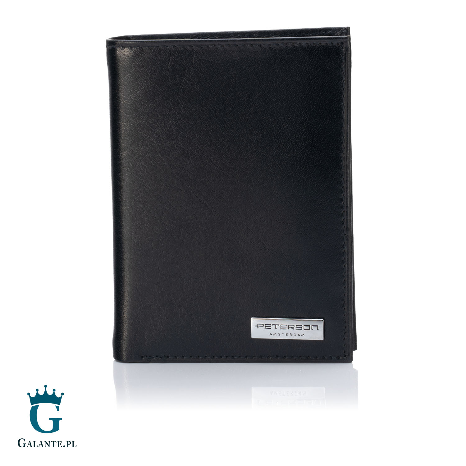 Duży portfel męski skórzany z logo PETERSON 324