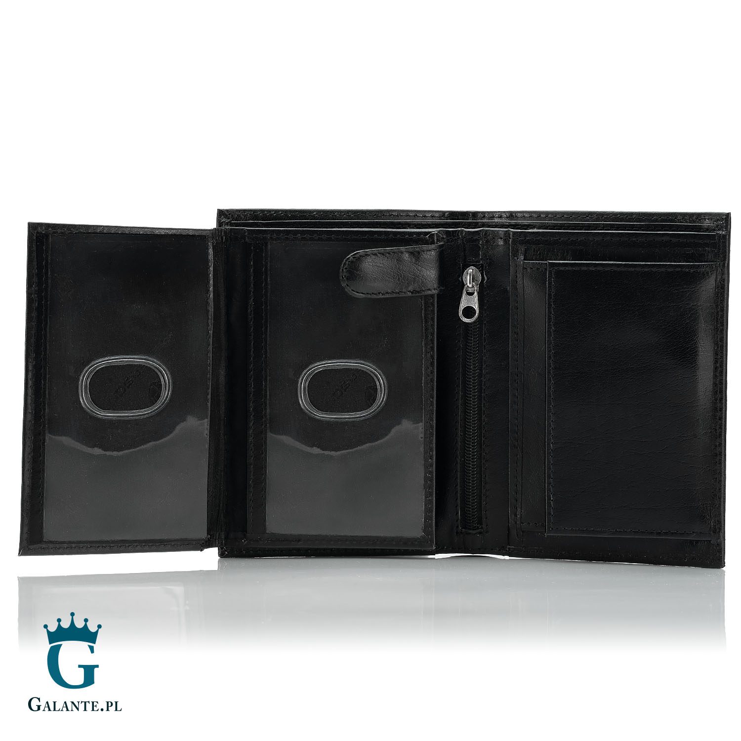 Duży portfel męski skórzany z logo PETERSON 324