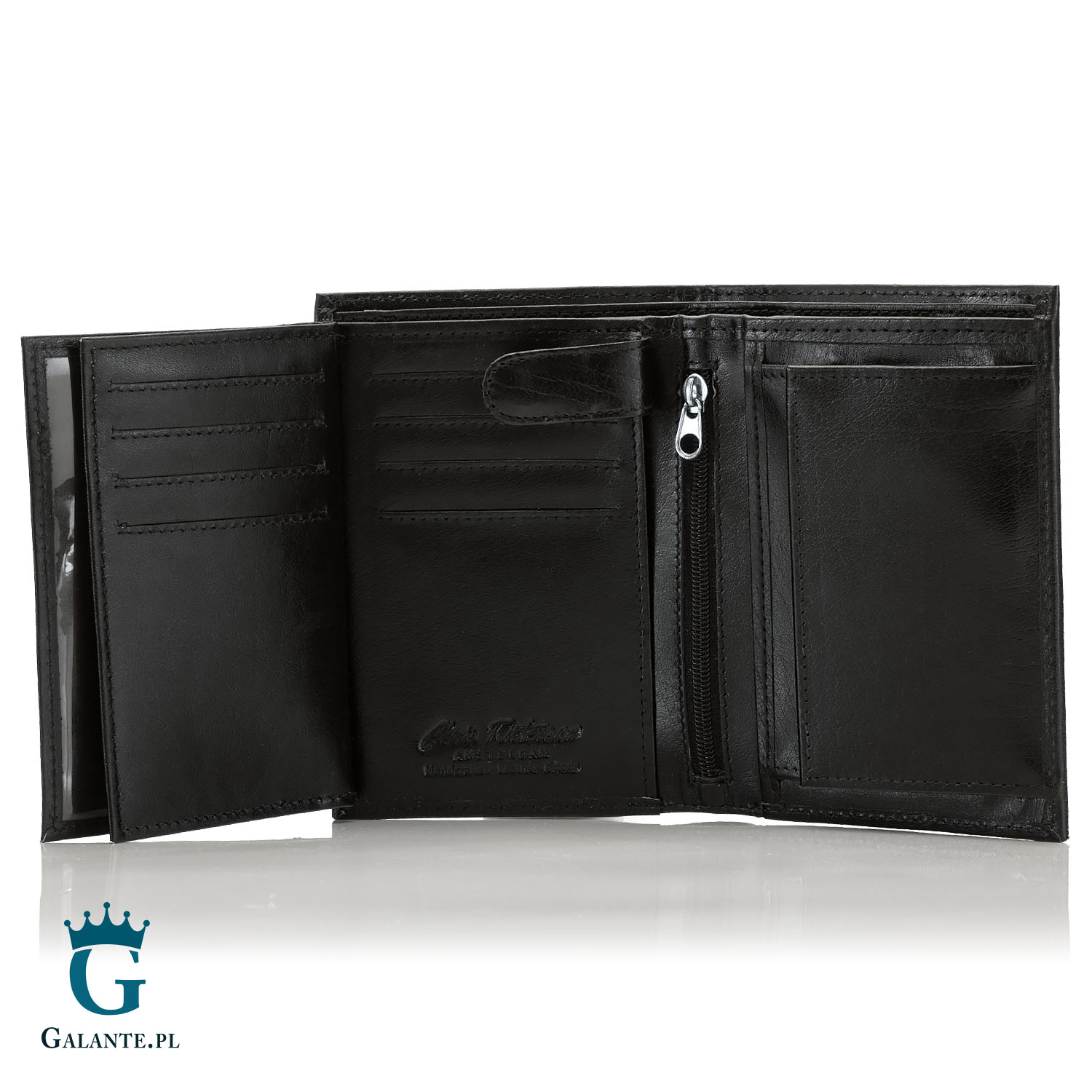 Duży portfel męski skórzany z logo PETERSON 324