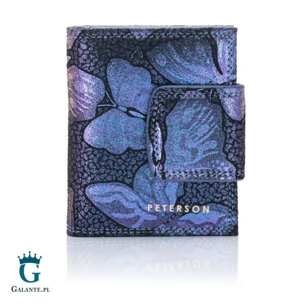 Skórzany Portfelik Damski Motyle PETERSON