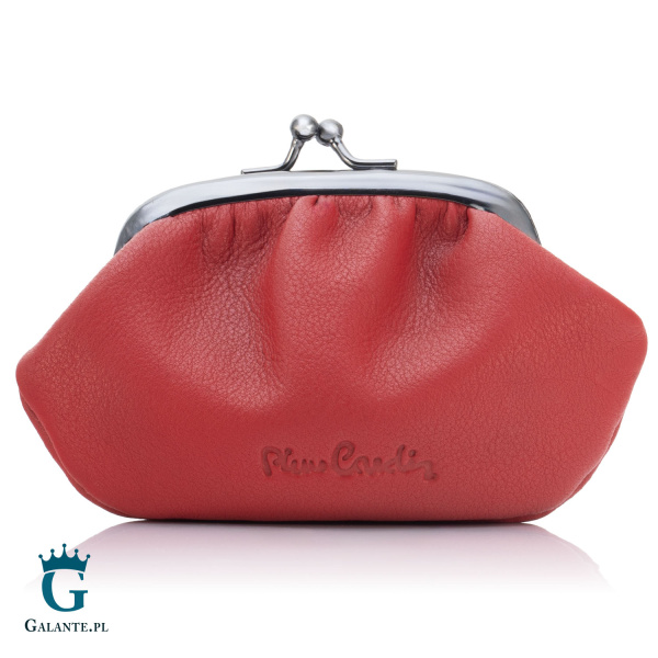 Mała bilonówka damska Pierre Cardin skórzana na bigiel