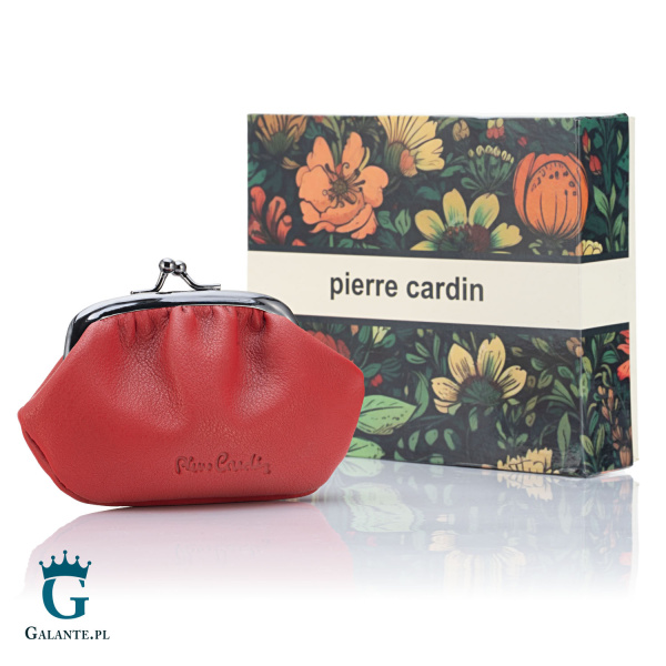 Mała bilonówka damska Pierre Cardin skórzana na bigiel