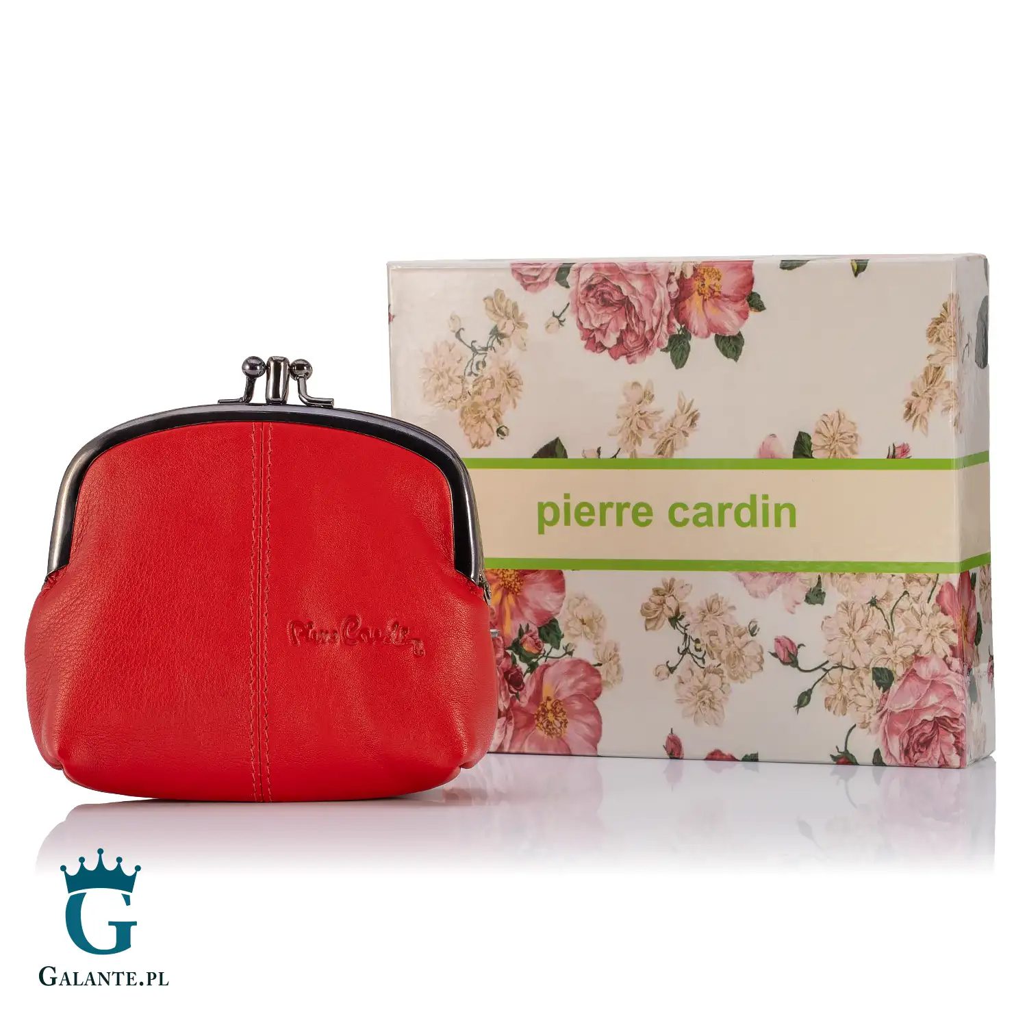 Skórzana podwójna bilonówka Pierre Cardin na bigiel