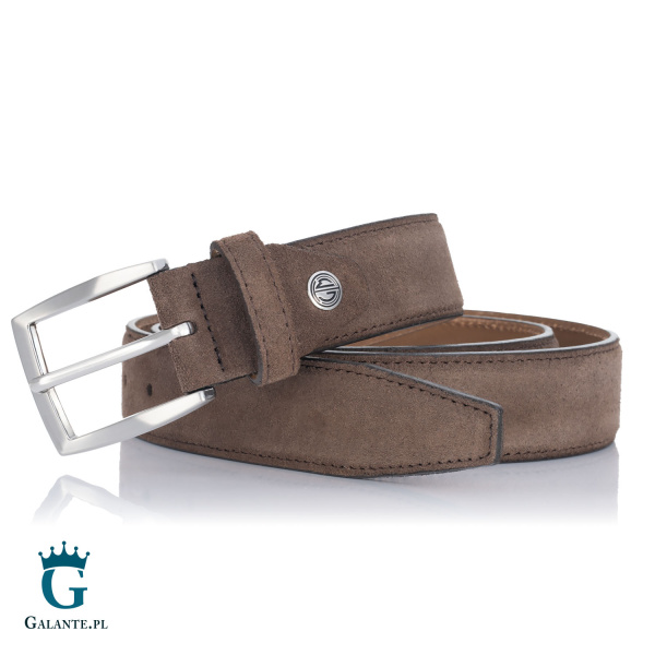 Pasek antyalergiczny skóra zamsz Lindenmann ciemny brąz