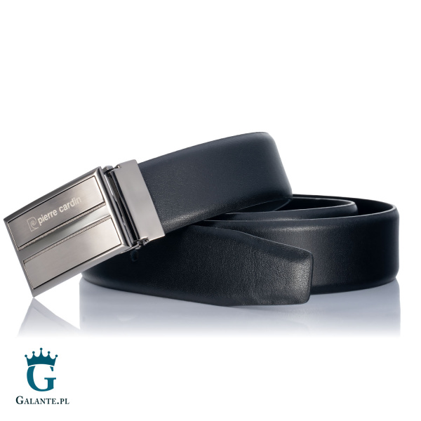 Skórzany pasek męski Pierre Cardin z elegancką klamrą