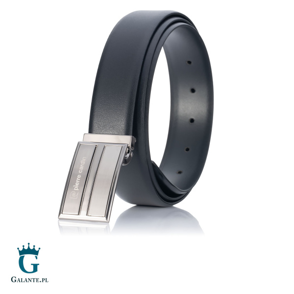 Skórzany pasek męski Pierre Cardin z elegancką klamrą