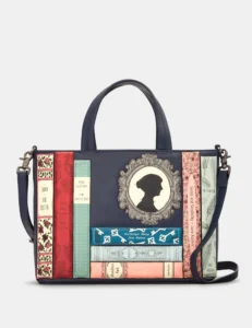 Skórzane damskie etui na okulary Jane Austen Yoshi granatowe