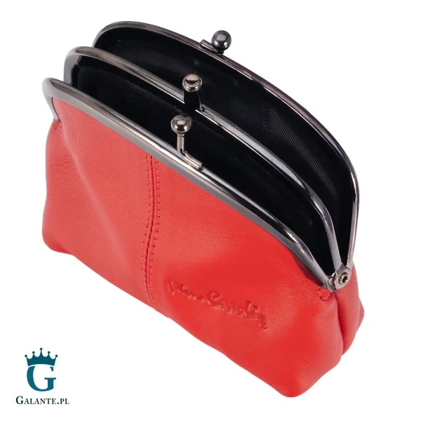 Skórzana podwójna bilonówka Pierre Cardin na bigiel