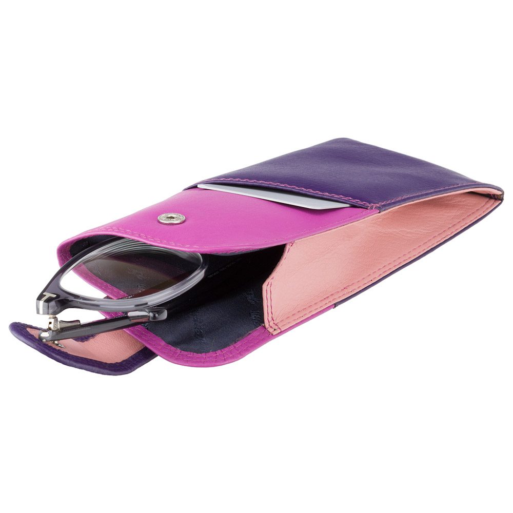 RB106_Belize_Berry_Multi – 5 Kolorowy skórzany futerał na okulary Visconti RB-106 jagodowy
