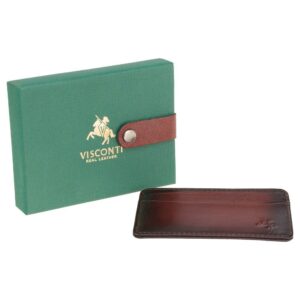 Małe skórzane etui na karty Visconti Atelier granatowe