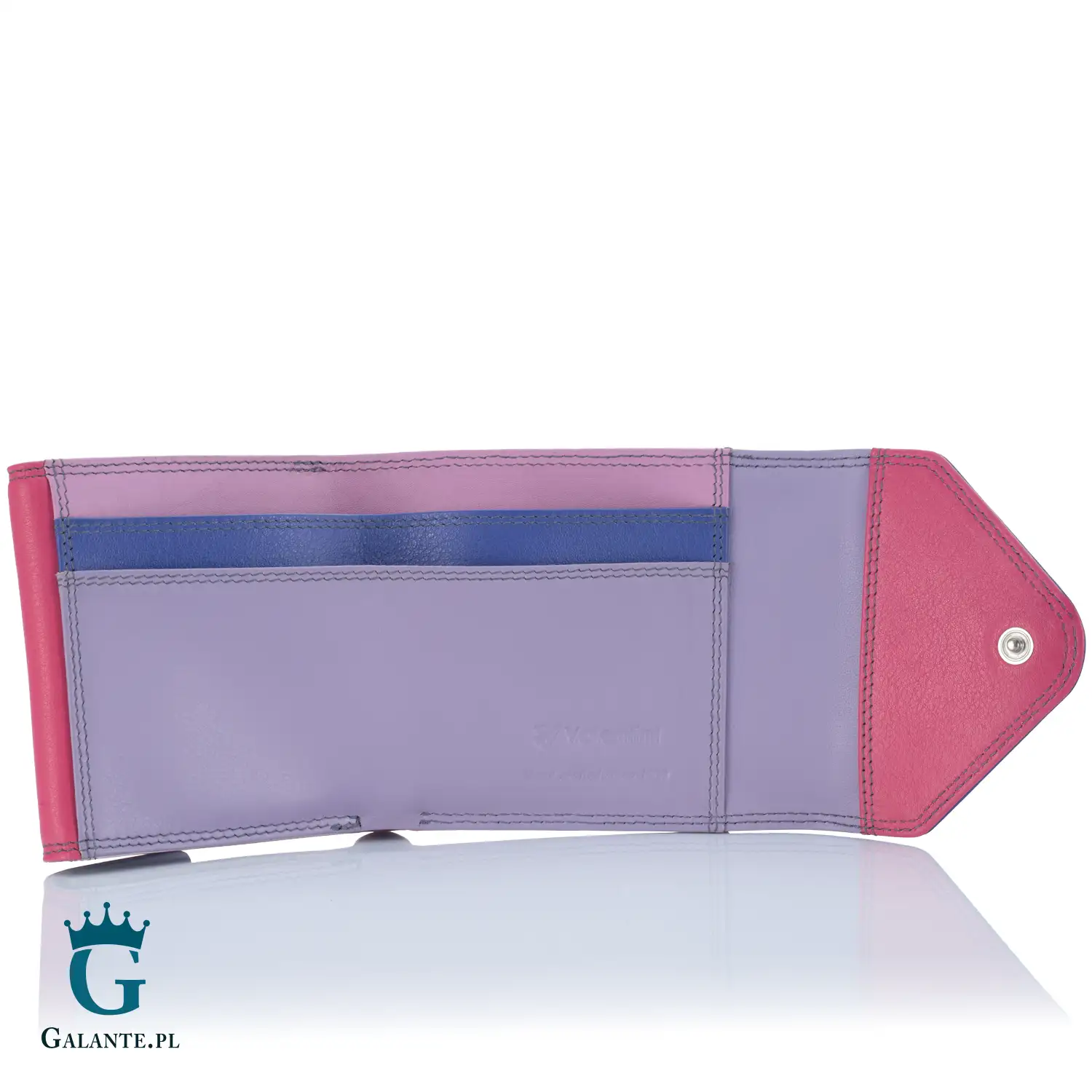 Miniaturowy skórzany portfelik damski Valentini różowy