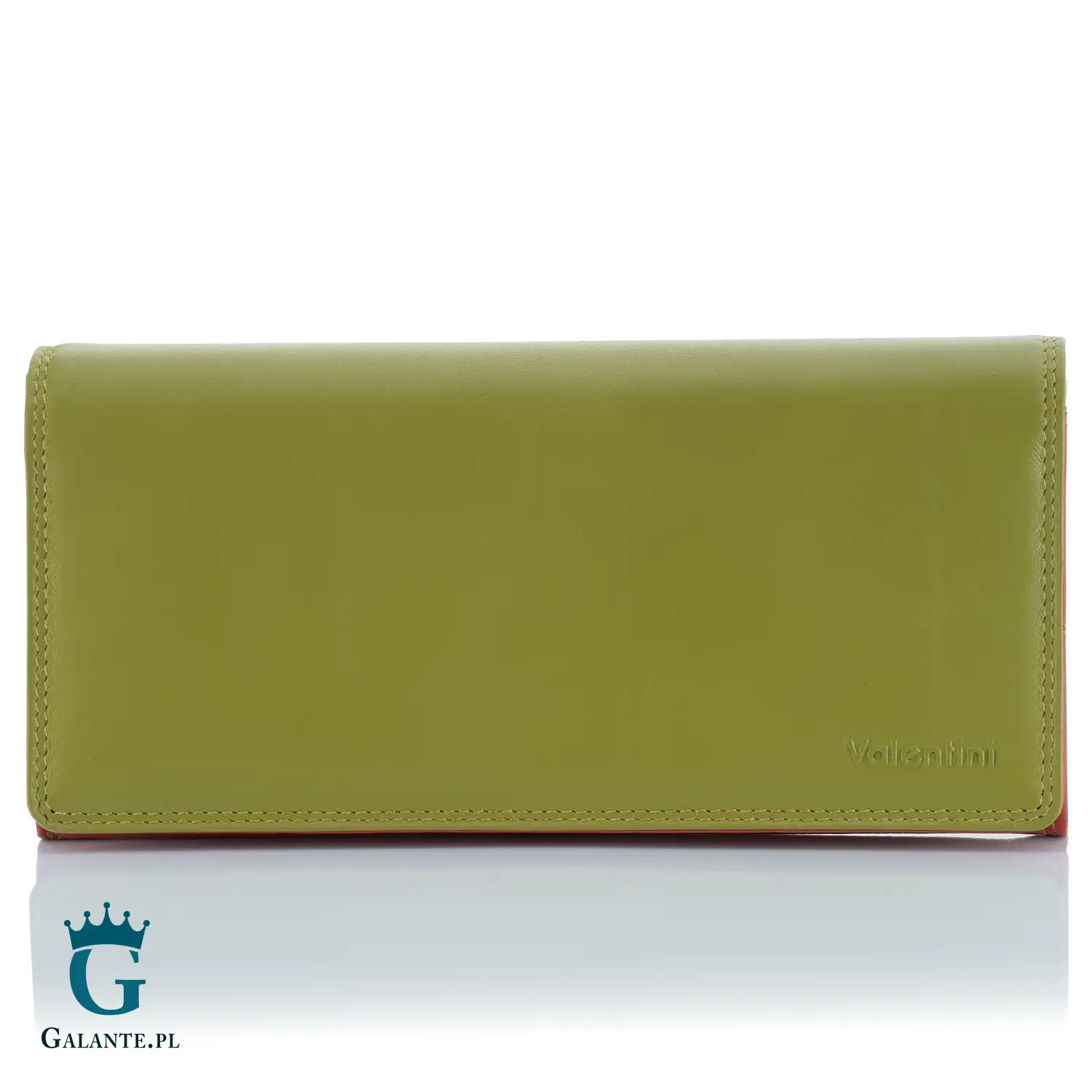 Kolorowy skórzany portfel damski Valentini 123-272 zielony