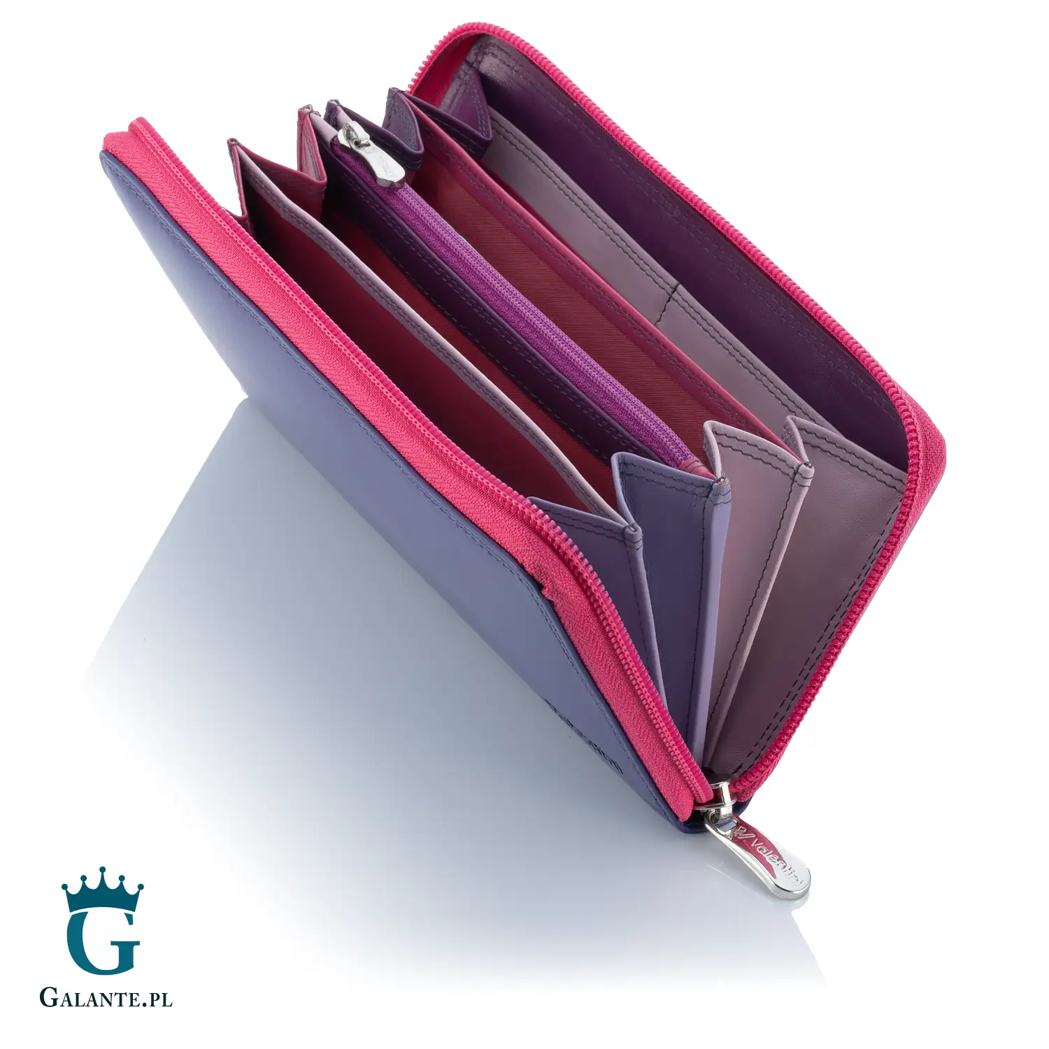 Kolorowy skórzany portfel damski Valentini 123-866