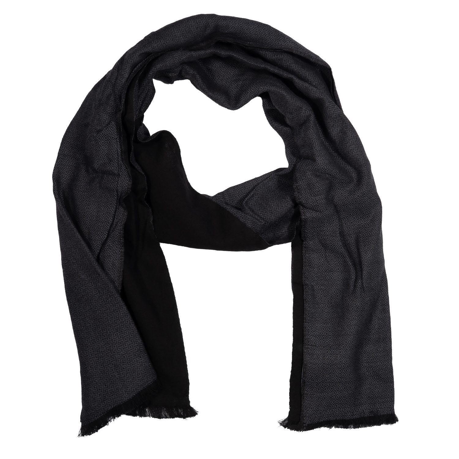 Elegancki szary szal męski z bawełny L6300110