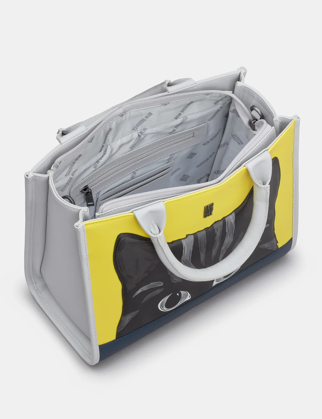 Torebka shopperka ze skóry wege Ciekawski Kot New Disguise szara